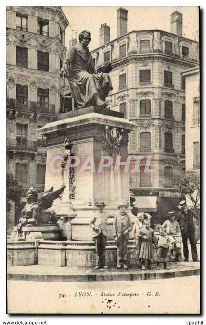 Lyon CPA Statue d' Ampere Enfants