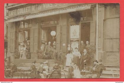 69 - Lyon 7 - Carte photo café au 14 place du Pont actuel place Gabriel Péri