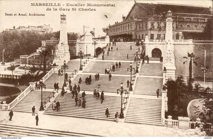 Marseille - Escalier Monumental de la Gae St Charles - CPA