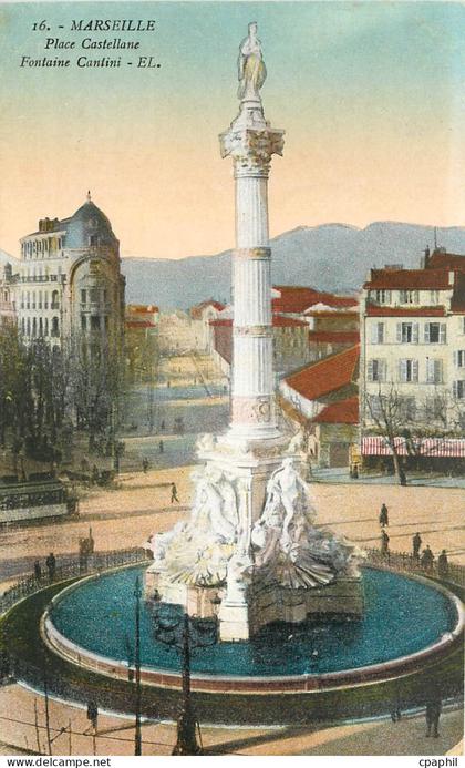 CPA Marseille Place Castellane Fontaine Cantini
