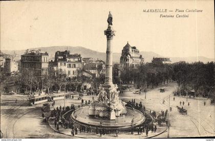 CPA Marseille Place Castellane Fontaine Cantini