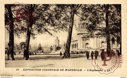 FRANCIA. FRANCE. 13 MARSEILLE, EXPOSITION COLONIALE, L'ESPLANADE
