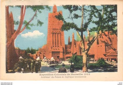 POSTAL    MARSEILLE  -FRANCE  -EXPOSITION COLONIALE DE MARSEILLE 1922 -INTERIEUR DU PALAIS  D'AFRIQUE OCCIDENTALE