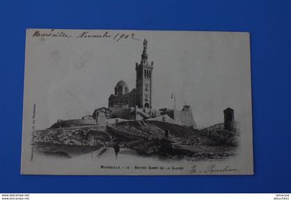 1902 Notre-Dame de la Garde,ascenseur-Précurseur MARSEILLE-CPA-Carte Postale [13] Bouches-du-Rhône