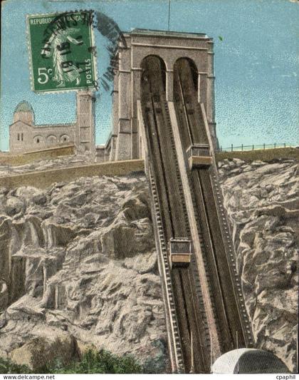 CPA Marseille Ascenseur de Notre Dame de la Garde