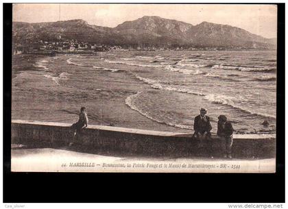 13 MARSEILLE Bonneveine, Vue Générale, Pointe Rouge, Massif de Marseilleveyre, animée, ed BR 44, 192?