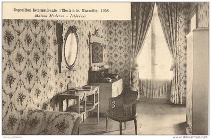 13/ Exposition Internationale d´electricité Marseille 1908 - Maison moderne - Interieur --