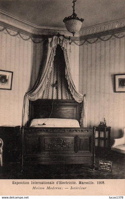 13 / MARSEILLE / EXPOSITION D ELECTRICITE 1908 / MAISON MODERNE / INTERIEUR