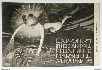 MARSEILLE CARTE EXPOSITION ELECTRICITE 1908