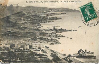 CPA Cote D'Azur a Vol d'Oiseau de Nice a Menton