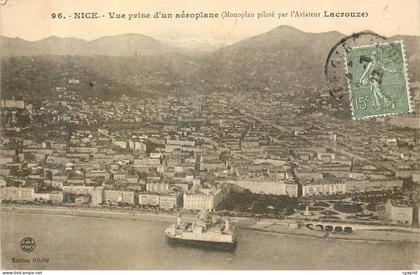 CPA Nice Vue prise d'un Aeroplane (Monoplan pilote par l'Aviateur Lacrouze)