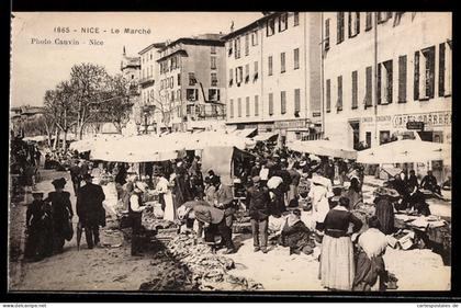 CPA Nice, le Marché, Markttag