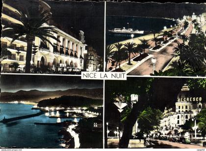 CPM La Cote d'Azur Nice la nuit