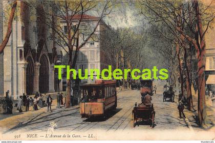 CPA NICE L'AVENUE DE LA GARE TRAM