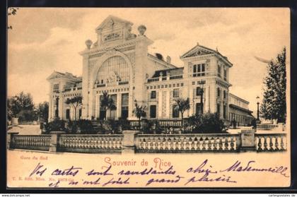 CPA Nice, Süd-La Gare / Gare du Sud