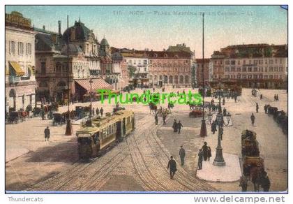 CPA 06 NICE PLACE MASSENA ET LE CASINO TRAM TRAMWAY