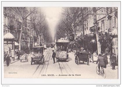 cpa NICE avenue de la gare tram et voitures - 155 giletta