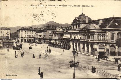 CPA Nice Place Massena et Casino Muincipal
