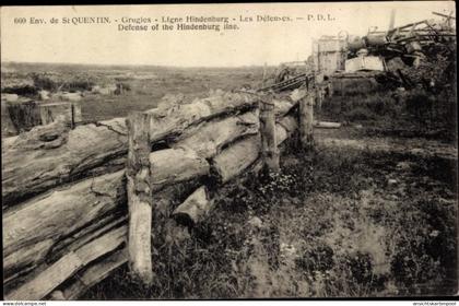 CPA Grugies Aisne, Bataille de St. Quentin, Ligne Hindenburg
