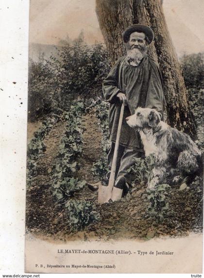 MAYET-DE-MONTAGNE TYPE DE JARDINIER  ( CARTE COLORISEE )
