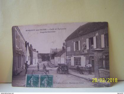 MARNAY-SUR-SEINE (AUBE) LES VOITURES. LES COMMERCES. LES MAGASINS. CAFE ET EPICERIE DEGOIS-GARNIER.