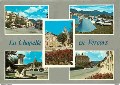 Carte Postale - 26 - La Chapelle en Vercors - Multivues - Automobiles - Flamme Postale de La Chapelle en Vercors - CPM -