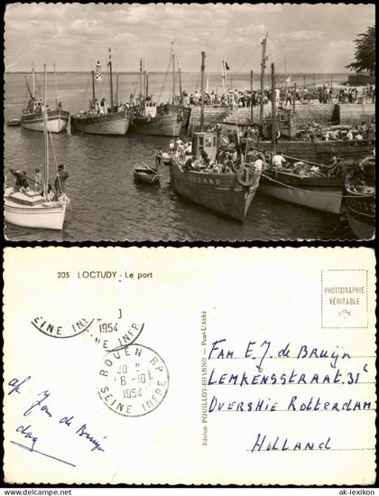 CPA Loctudy Hafen mit Fischerbooten 1954