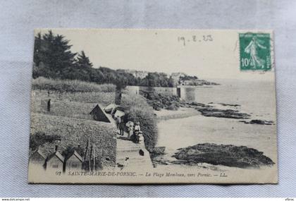 Cpa 1923, Sainte Marie de Pornic, la plage Mombeau vers Pornic, Loire Atlantique 44
