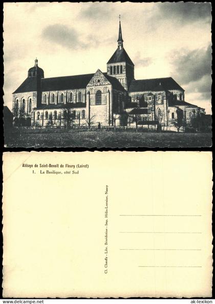 Saint-Benoît-sur-Loire Basilika der Abtei Saint-Benoît de Fleury, Südansicht 1950