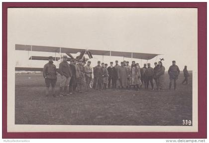 291017 - CARTE PHOTO 1916 AVIATION ACCIDENT GUERRE 14 18 - 60 ESQUENOY aérodrome arrivée d'un bleu à l'escadrille front