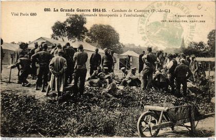CPA Combats de CARENCY Blesses allemands transportes (405805)