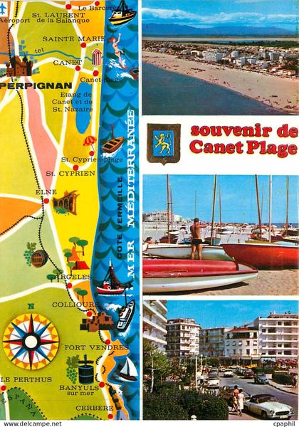 CPM Souvenir de Canet Plage Lumiere et Couleurs de la Cote Vermeille Canet Plage