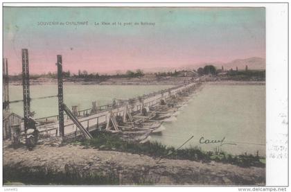 CHALAMPE : (68) Souvenir de Chalampé. Le Rhin et le pont de bateaux