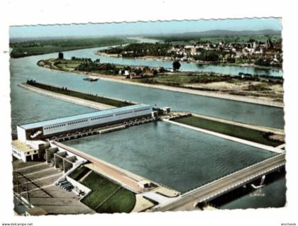 cpsm BARRAGE DE VOGELGRUN et VIEUX BRISACH  vu d'avion 11 K lapie flamme Vacances heureuses Munster