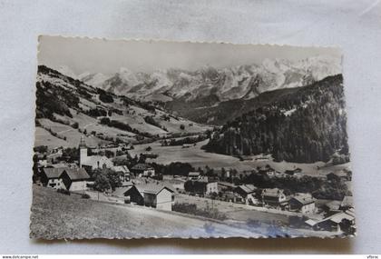 Cpsm, le Grand Bornand, vue générale, chaîne des Aravis, haute Savoie 74