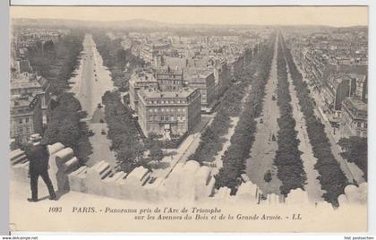 (7557) AK Paris, Blick vom Triumphbogen, vor 1945