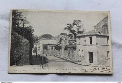 Cpa 1903, coin des rues de l'Abreuvoir et des Saules à Montmartre, Paris 75
