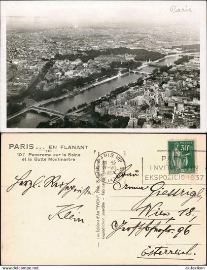 CPA Paris Blick vom Eiffelturm 1937