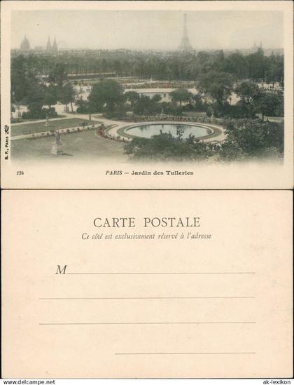 CPA Paris Jardin des Tuileries - Eiffelturm 1911
