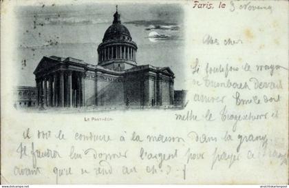 CPA Paris V, Pantheon bei Nacht