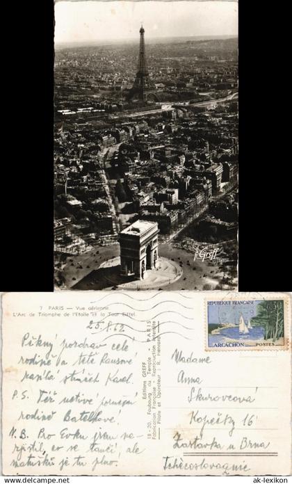 CPA Paris Vue aérienne Luftbild Eiffelturm 1962