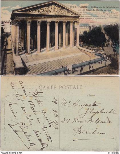 Paris Église de la Madeleine/Pfarrkirche La Madeleine und Boulevard 1918