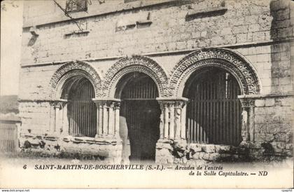 CPA Saint Martin de Boscherville Arcades de l'entree de la salle capitulaire