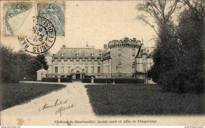 CPA Rambouillet Yvelines, Schloss, Nordseite, Allee de l'Inspection