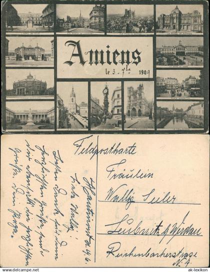 CPA Amiens MB: Straßen, Plätze, Gebäude 1909