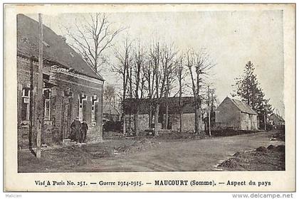 dept div - somme - ref- V828 - maucourt - aspect du pays - guerre 1914-15 - carte bon etat -