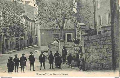 83 - Rians - Place de Posteuil - Animée - Correspondance Militaire - CPA - Voir Scans Recto-Verso