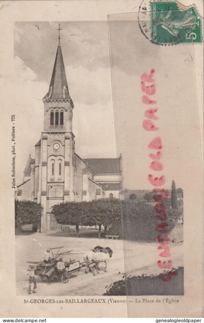 86 - ST SAINT GEORGES LES BAILLARGEAUX - LA PLACE DE L' EGLISE