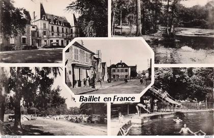 Dép 95 - Pompes - Pompe à essence Azur sur une vue - Baillet en France - Souvenir - Multivues - état