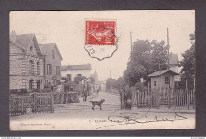 Ermont Eaubonne (95) La Halte  ( chien au passage à niveau chemin de fer gare collection Pouillande ( 28101)